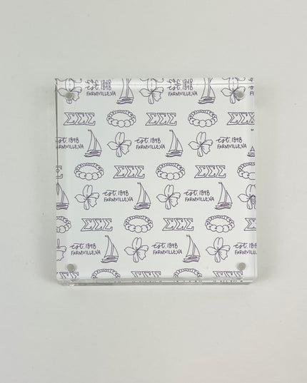 Sorority Toile Frame/Art Block Greek in Sigma Sigma Sigma at Wrapsody