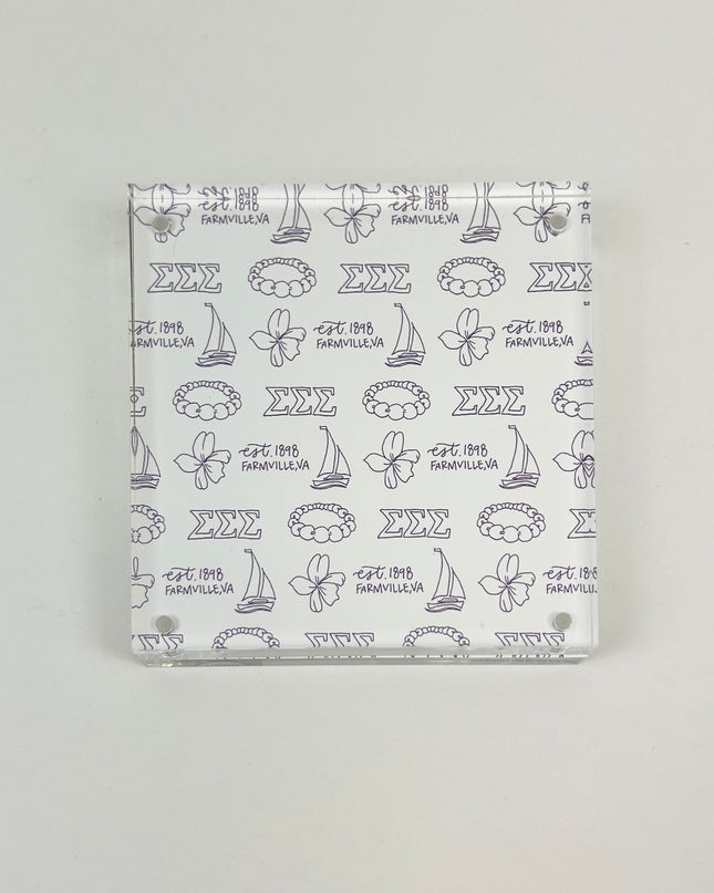 Sorority Toile Frame/Art Block Greek in Sigma Sigma Sigma at Wrapsody