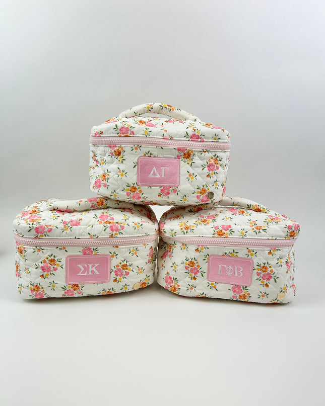 Sorority Floral Quilted Train Case Greek in at Wrapsody
