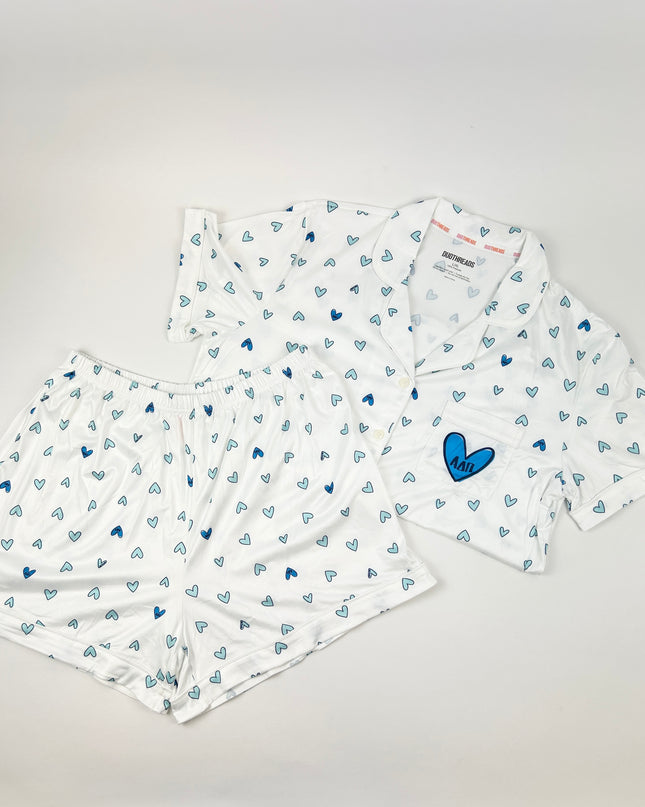 Sorority Heart PJ Set Greek in Alpha Delta Pi at Wrapsody