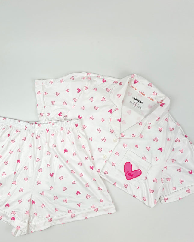 Sorority Heart PJ Set Greek in Gamma Phi Beta at Wrapsody