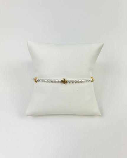 Enewton 3mm Pearl Signature Cross Bracelet Bracelets in at Wrapsody