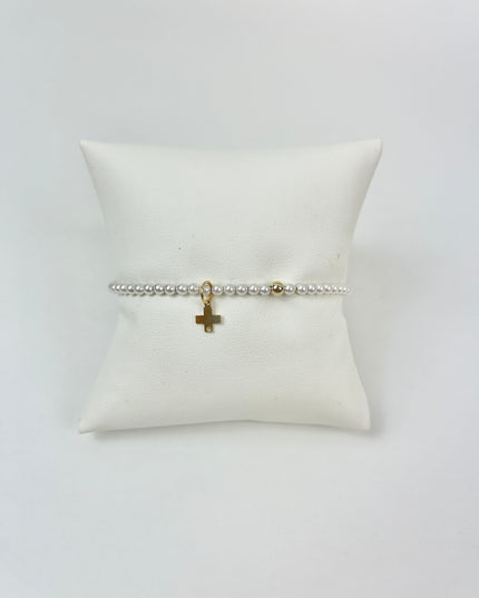 Enewton 3mm Pearl Signature Cross Charm Bracelet Bracelets in at Wrapsody