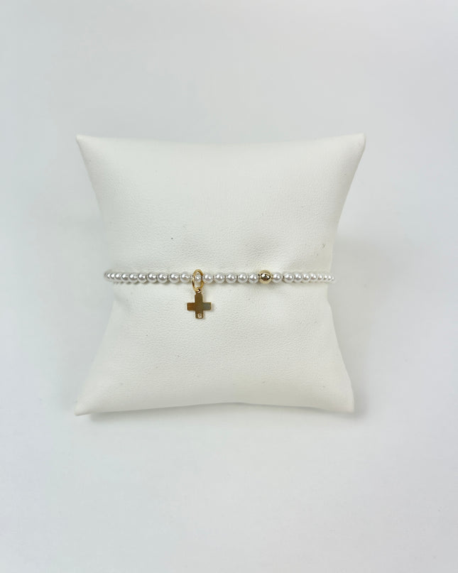Enewton 3mm Pearl Signature Cross Charm Bracelet Bracelets in at Wrapsody