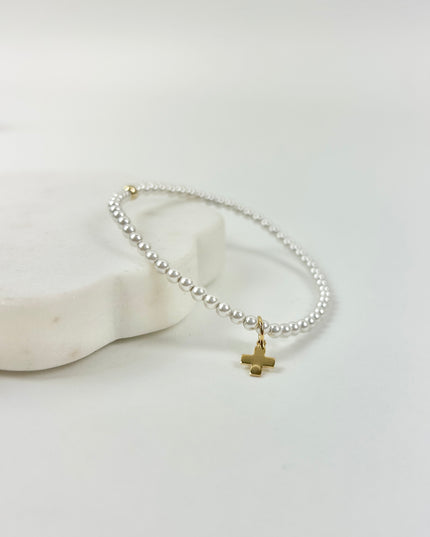 Enewton 3mm Pearl Signature Cross Charm Bracelet Bracelets in at Wrapsody