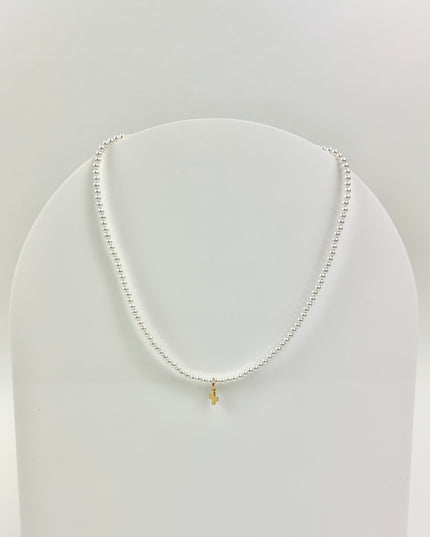 Enewton 15" 3mm Pearl Bead Signature Cross Choker Necklaces in at Wrapsody