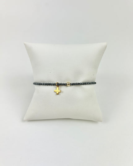 Enewton Faceted Hematite 2mm Signature Cross Charm Bracelet Bracelets in at Wrapsody