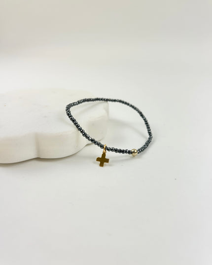 Enewton Faceted Hematite 2mm Signature Cross Charm Bracelet Bracelets in at Wrapsody