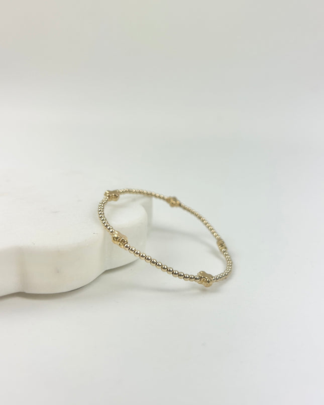 eGirl Signature Cross Small Pattern 2mm Bracelet - Gold Bracelets in at Wrapsody