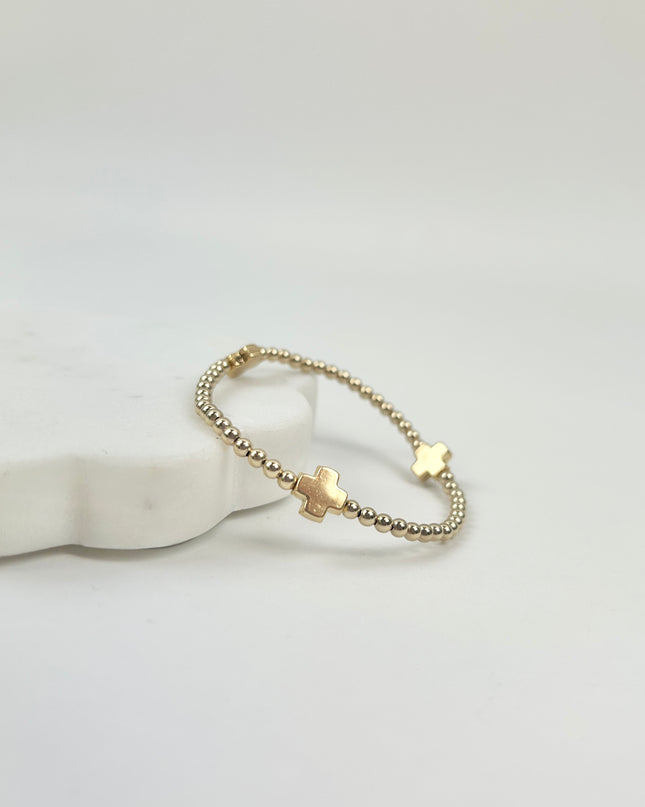 eGirl Signature Cross 3mm Bracelet - Gold Bracelets in at Wrapsody