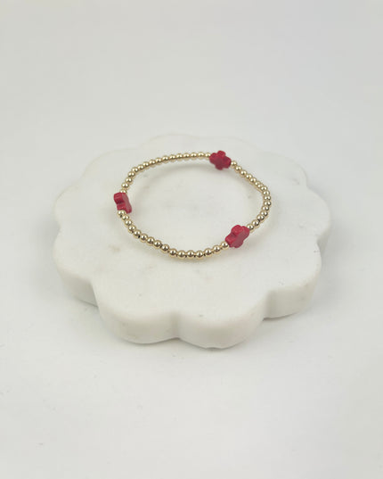 eGirl Signature Cross 3mm Bracelet - Red Bracelets in at Wrapsody