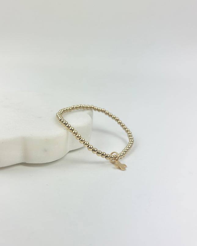 eGirl 3mm Signature Cross Charm Gold Bracelet Bracelets in at Wrapsody