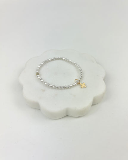 eGirl 3mm Pearl Signature Cross Charm Bracelet Bracelets in at Wrapsody