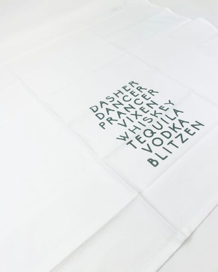 Dasher Dancer Whiskey Tequila Kitchen Towel Kitchen Towels in at Wrapsody