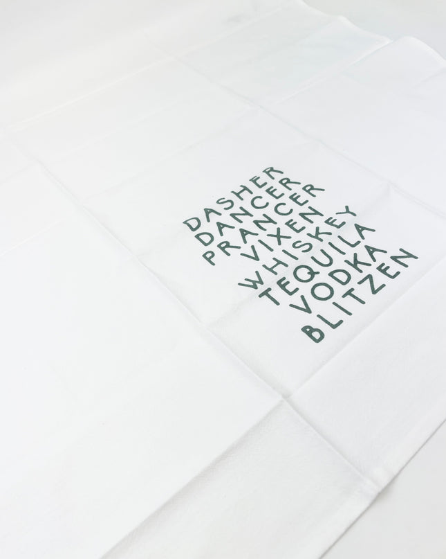 Dasher Dancer Whiskey Tequila Kitchen Towel Kitchen Towels in at Wrapsody