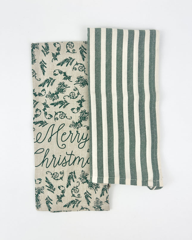 Merry Christmas Vine Towel Set of 2 Kitchen Towels in at Wrapsody