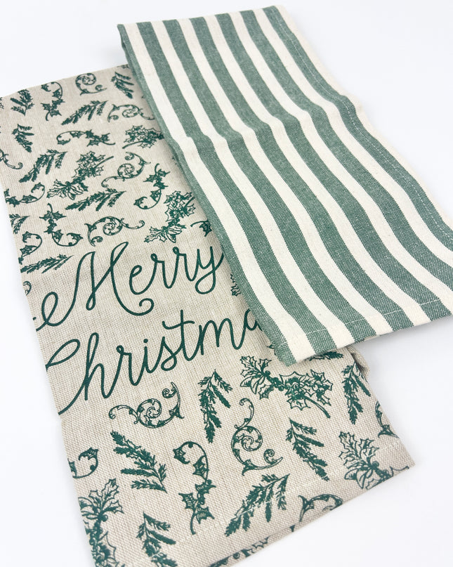 Merry Christmas Vine Towel Set of 2 Kitchen Towels in at Wrapsody
