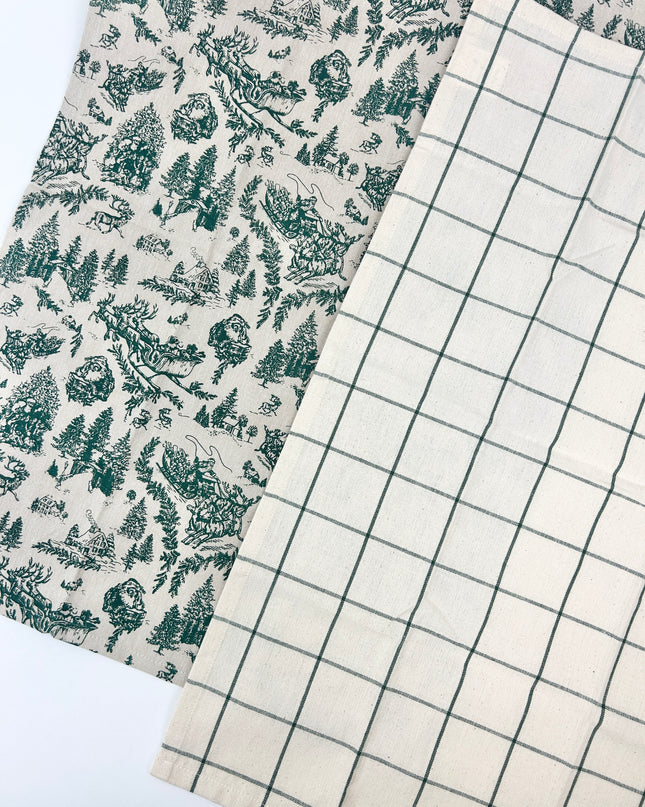 Christmas Toile Towel Set of 2 Kitchen Towels in at Wrapsody