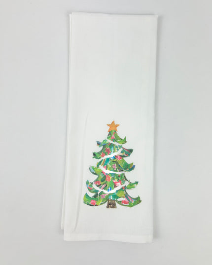 Green Christmas Tree Tea Towel Kitchen Towels in at Wrapsody