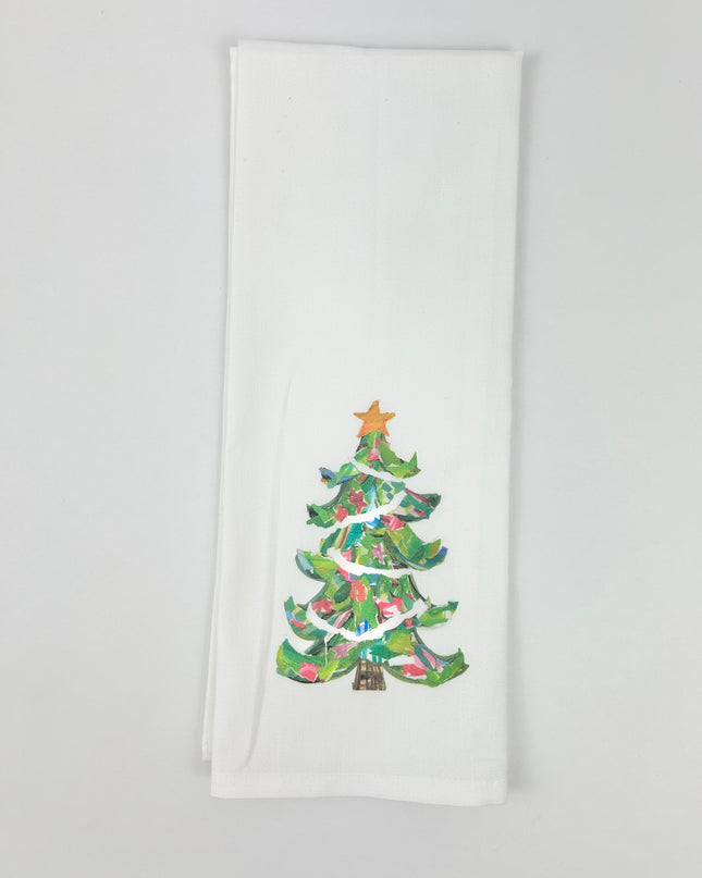 Green Christmas Tree Tea Towel Kitchen Towels in at Wrapsody