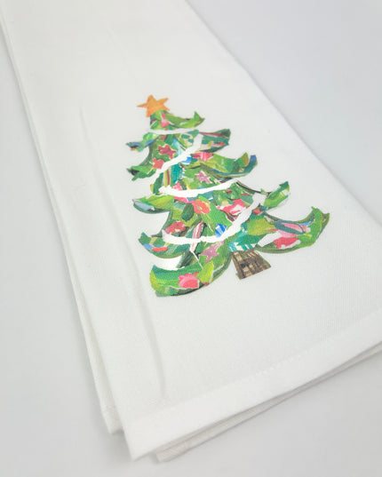 Green Christmas Tree Tea Towel Kitchen Towels in at Wrapsody
