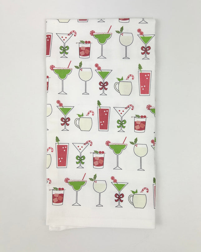 Christmas Cocktails Kitchen Towel Kitchen Towels in at Wrapsody