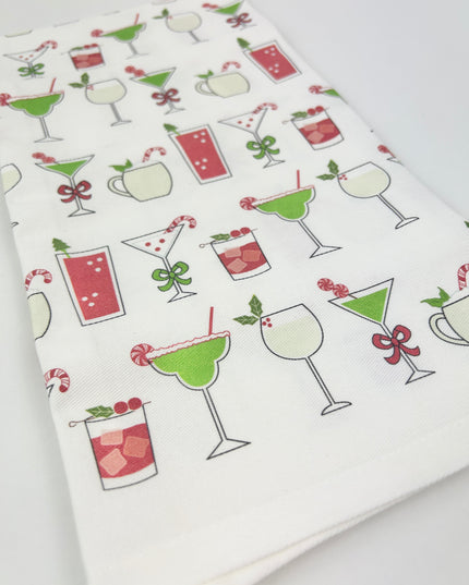 Christmas Cocktails Kitchen Towel Kitchen Towels in at Wrapsody
