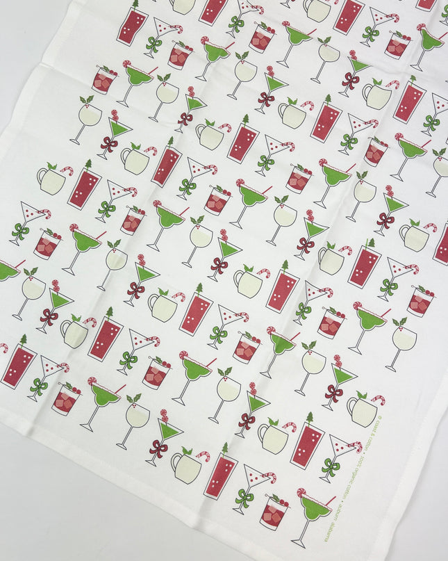 Christmas Cocktails Kitchen Towel Kitchen Towels in at Wrapsody