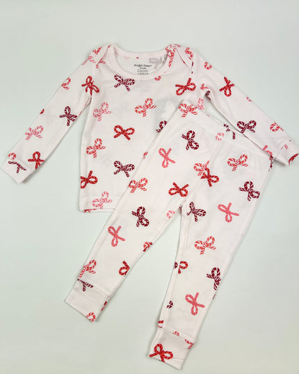 Angel Dear Candy Cane Bows Loungewear Set Baby in at Wrapsody