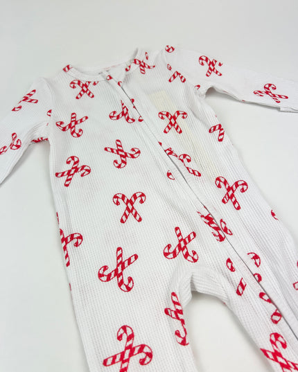 Angel Dear Candy Canes 2-Way Zipper Footie Baby in at Wrapsody