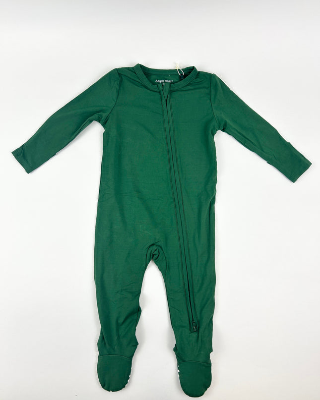 Angel Dear Hunter Green 2-Way Zipper Footie Baby in at Wrapsody