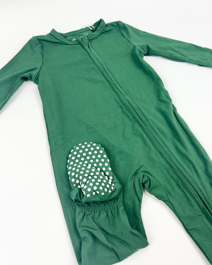 Angel Dear Hunter Green 2-Way Zipper Footie Baby in at Wrapsody