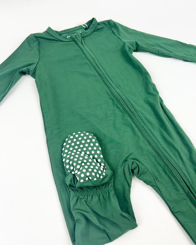 Angel Dear Hunter Green 2-Way Zipper Footie Baby in at Wrapsody