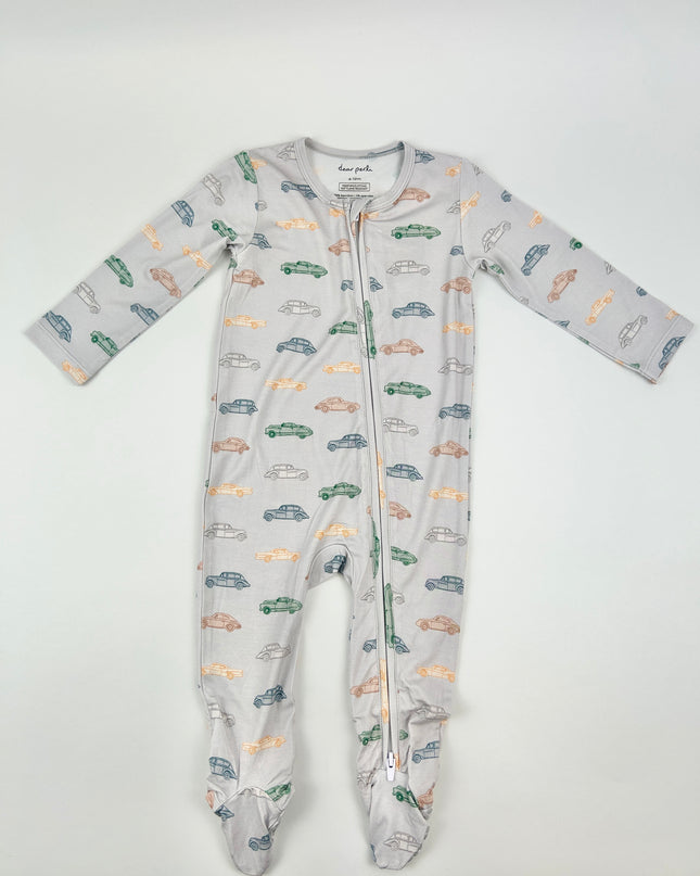 Dear Perli Vintage Cars Zipper Footie Baby in at Wrapsody