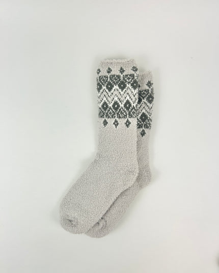 Barefoot Dreams FairIsle Malibu Mist Socks Loungewear in at Wrapsody