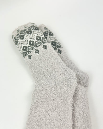 Barefoot Dreams FairIsle Malibu Mist Socks Loungewear in at Wrapsody