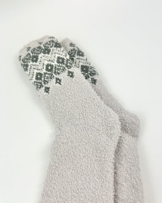 Barefoot Dreams FairIsle Malibu Mist Socks Loungewear in at Wrapsody