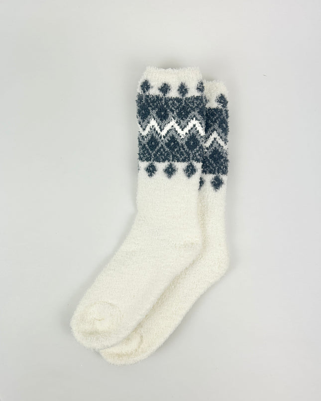 Barefoot Dreams FairIsle Pearl Multi Socks Loungewear in at Wrapsody