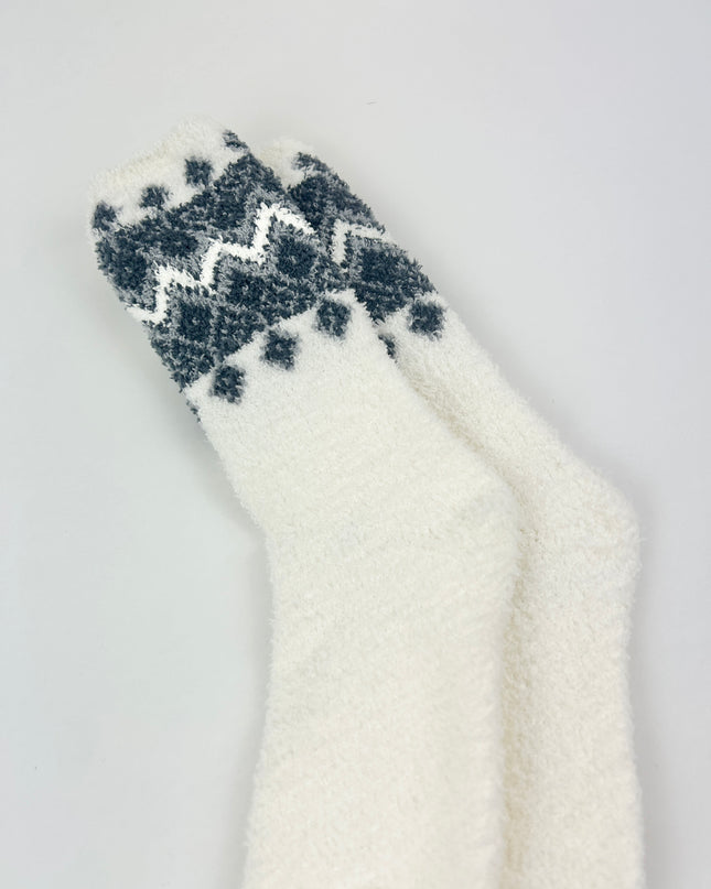 Barefoot Dreams FairIsle Pearl Multi Socks Loungewear in at Wrapsody