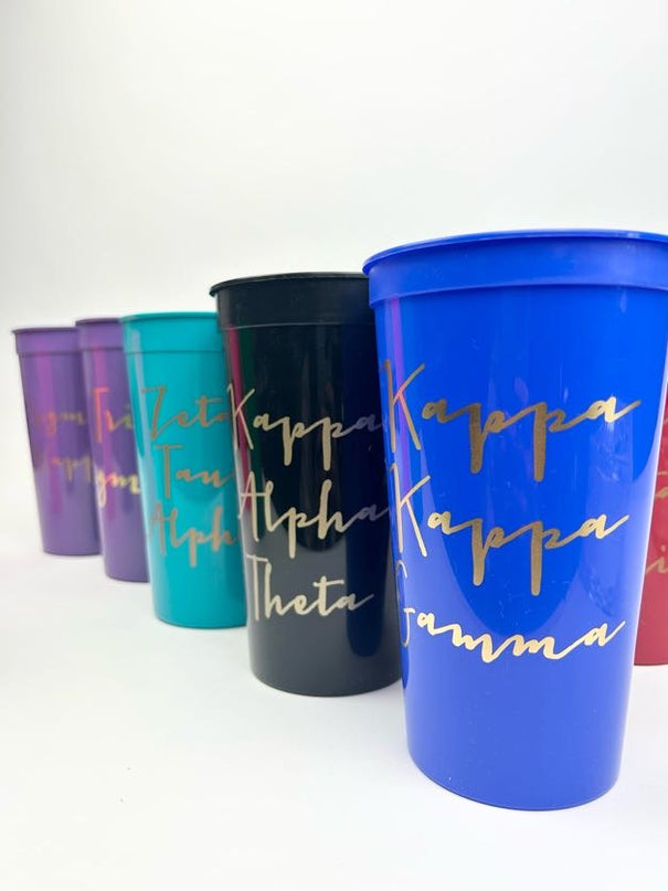 Plastic Stadium Cup Greek in  at Wrapsody