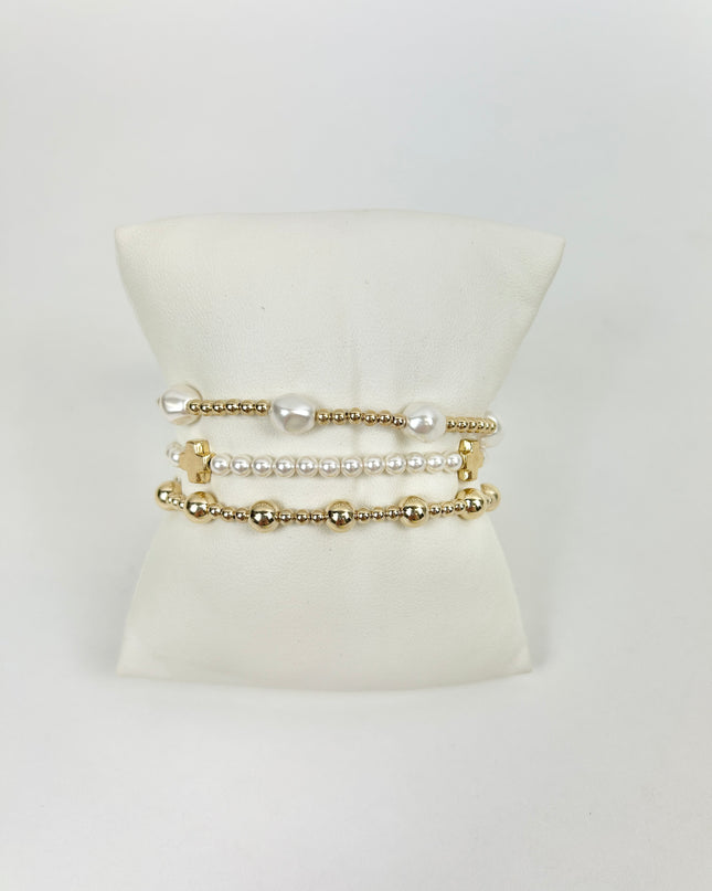 Enewton Classic Gold & Pearl Bracelet Stack Bracelets in at Wrapsody