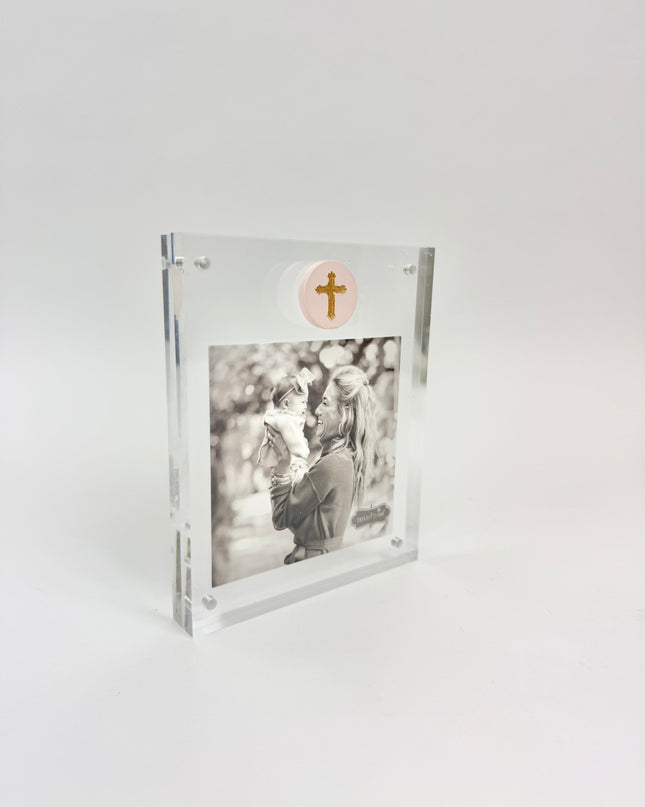 Pink Cross Medallion Acrylic Frame Picture Frames in at Wrapsody
