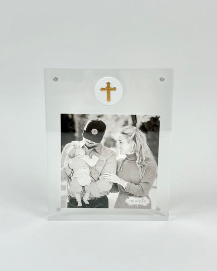 White Cross Medallion Acrylic Frame Picture Frames in at Wrapsody