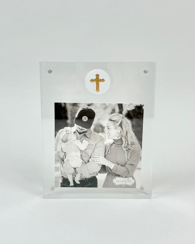 White Cross Medallion Acrylic Frame Picture Frames in at Wrapsody
