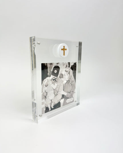 White Cross Medallion Acrylic Frame Picture Frames in at Wrapsody