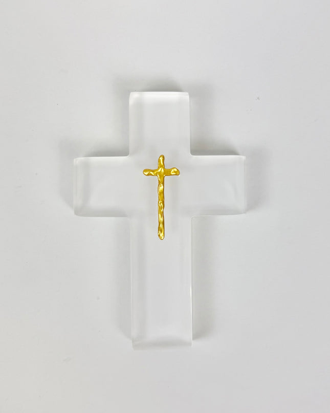 Painted White Resin Cross Home Decor in at Wrapsody