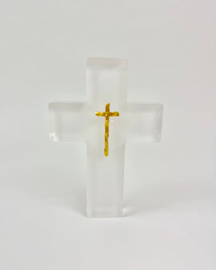 Painted White Resin Cross Home Decor in at Wrapsody