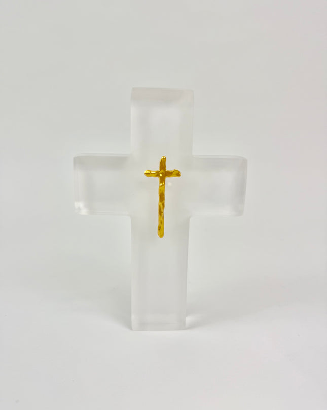 Painted White Resin Cross Home Decor in at Wrapsody