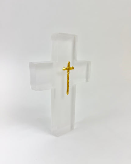 Painted White Resin Cross Home Decor in at Wrapsody
