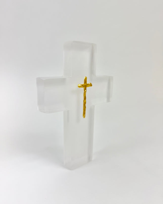 Painted White Resin Cross Home Decor in at Wrapsody